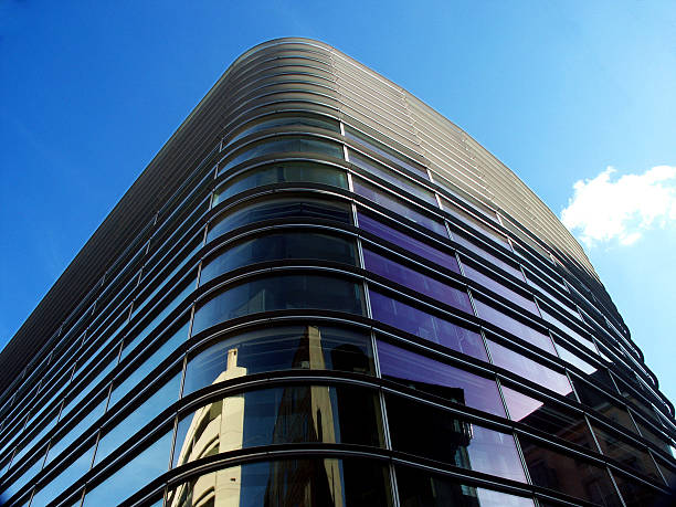 a glass building in Geneva stock photo