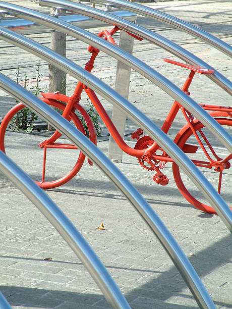 自転車用の駐車場 ストックフォト