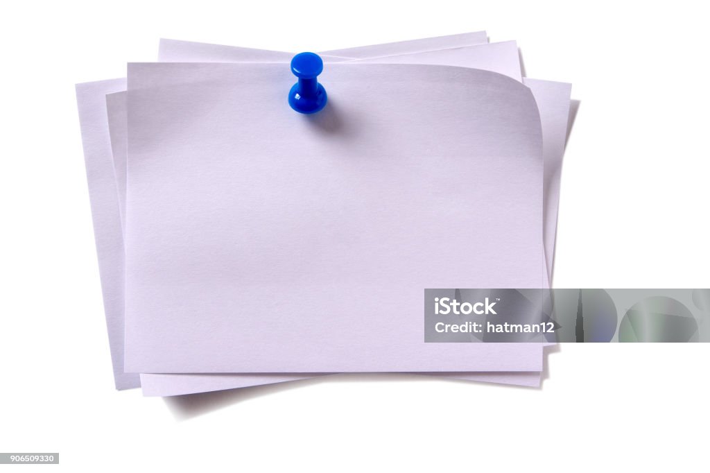 Post Note Regular Several Plain White Sticky Post Notes With Pushpin Stock Photo ...