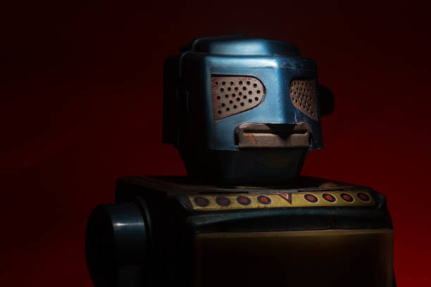 istock Toy Robot Vintage Tin Red Scene 906514690