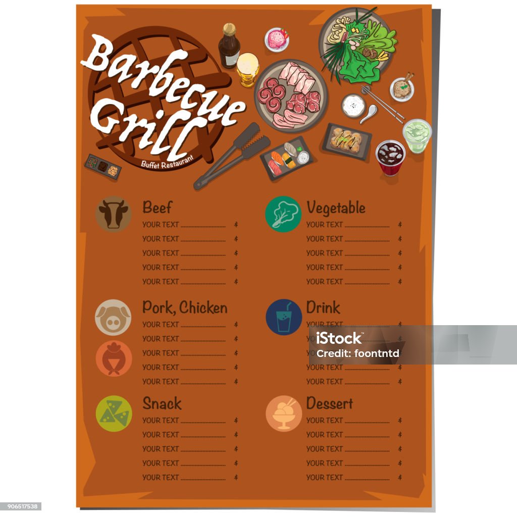 Barbecue Menu Design Graphics Menu Barbecue Grill Restaurant Template Design Graphic Objects Stock ...