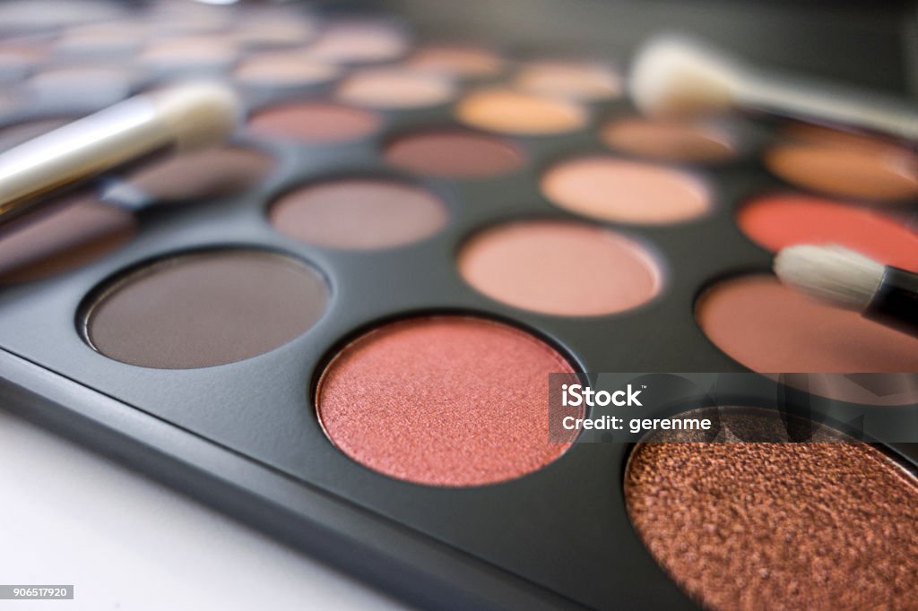 Eye shadow palette Close up eye shadow palette Make-Up Stock Photo