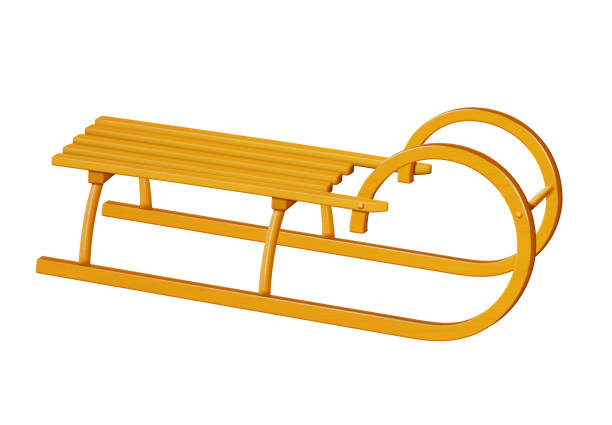 istock Wooden canadian sledge - yellow 906532604