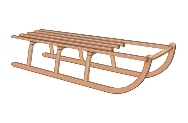 istock Wooden canadian sledge - brown 906532668