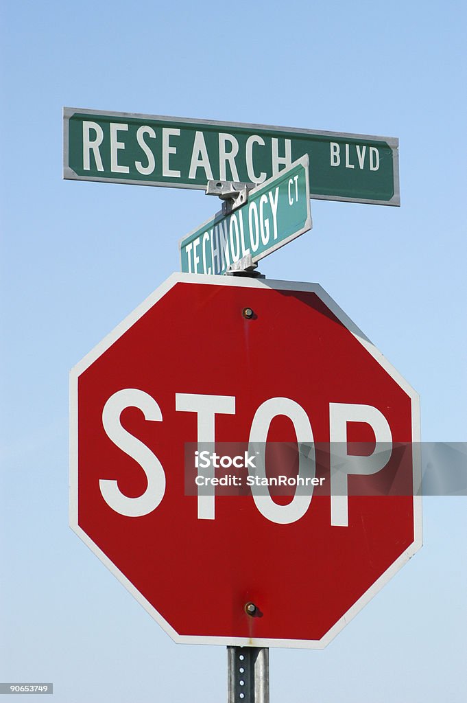 Research Blvd e Segnale di Stop, Cartello stradale - Foto stock royalty-free di Ricerca