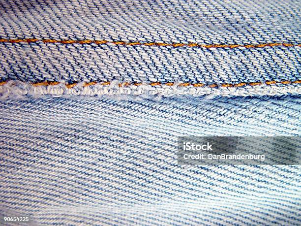 Tessuto Denim Con Cuciture - Fotografie stock e altre immagini di Abbigliamento - Abbigliamento, Abbigliamento casual, Composizione orizzontale