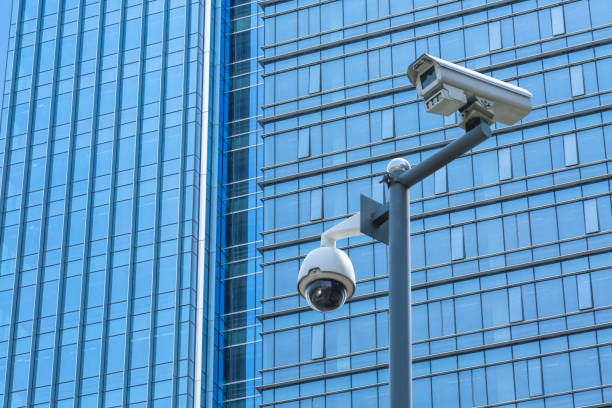 istock Security camera in front of the office building 906554304