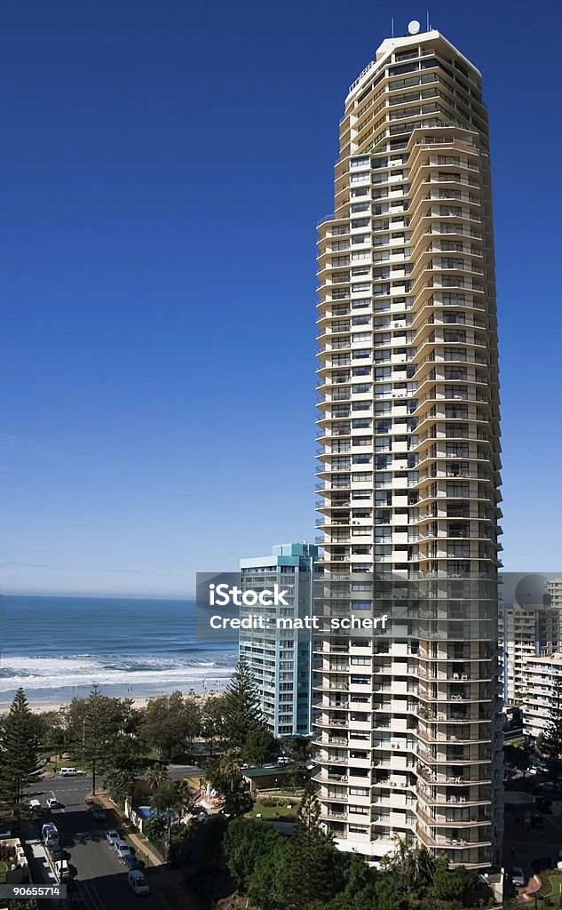 Gold Coast High Rise One of the many high rise towers at Surfers Paradise, Gold Coast, Australia Apartment Stock Photo
