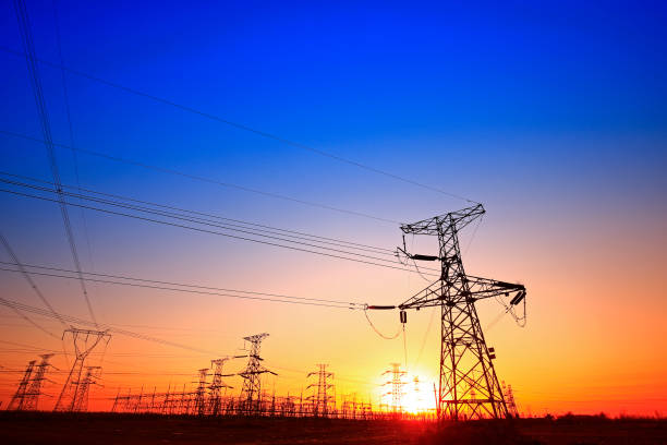istock Sunset silhouette of pylon 906559642