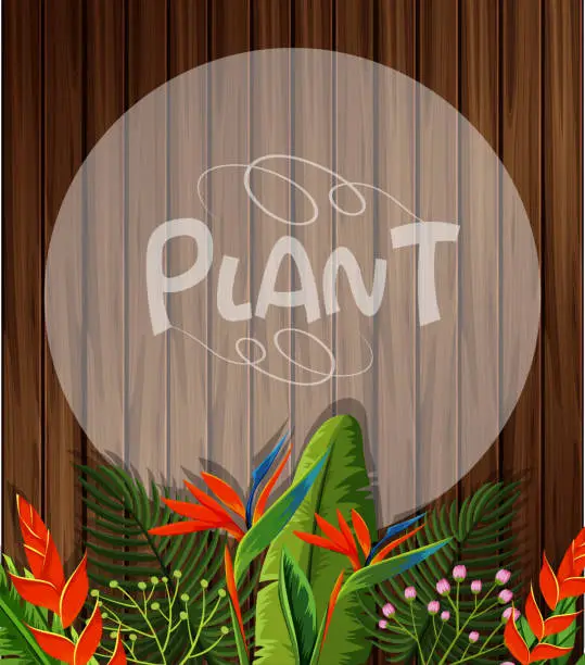 Vector illustration of Background template with birdofparadise flowers