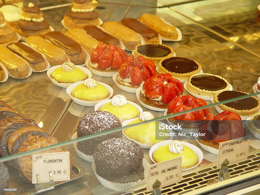 pastries in window  Baked Pastry Item Stock Photo