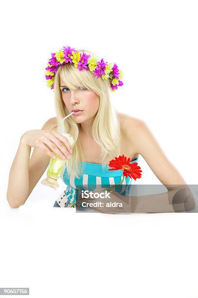 Girl With Juice Stock Photo - Download Image Now - Adolescence, Adult, Adults Only