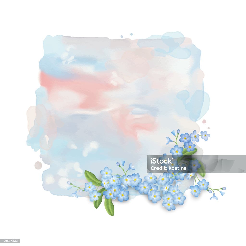 Bannière Aquarelle avec des fleurs - clipart vectoriel de Abstrait libre de droits
