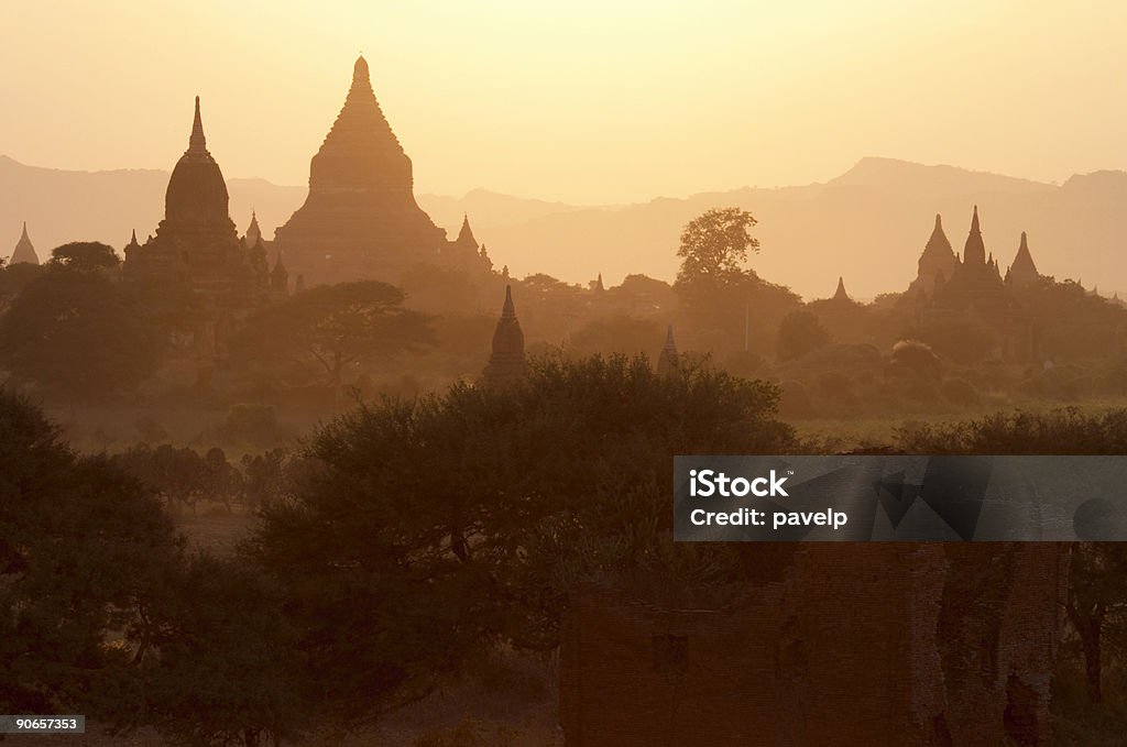 Tempel von Bagan - Lizenzfrei Abenddämmerung Stock-Foto