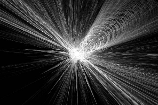 illustration with scene falling stars in monochrome stiletto
