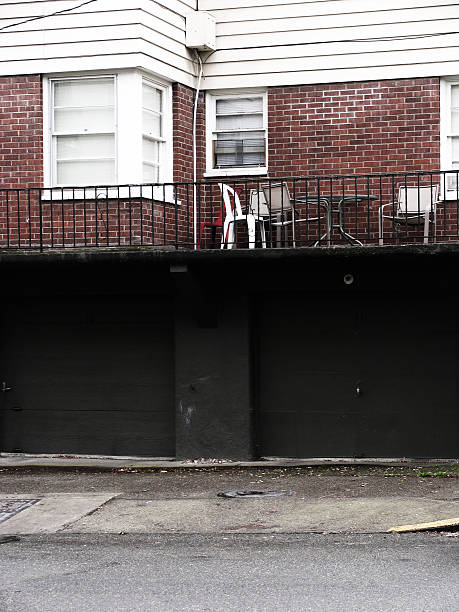istock Back Porch Above Black Garages 90659181