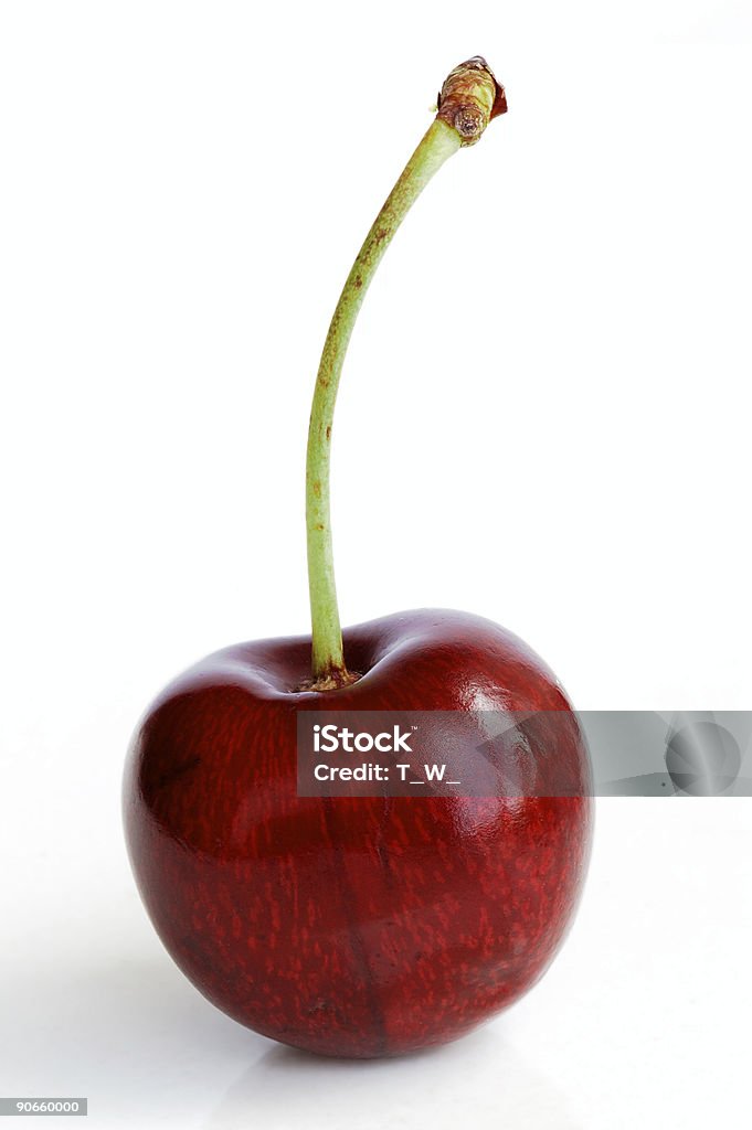 One perfect cherry  Black Color Stock Photo