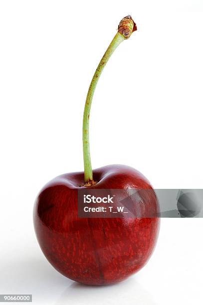 One Perfect Cherry Stock Photo - Download Image Now - Black Color, Cherry, Color Image