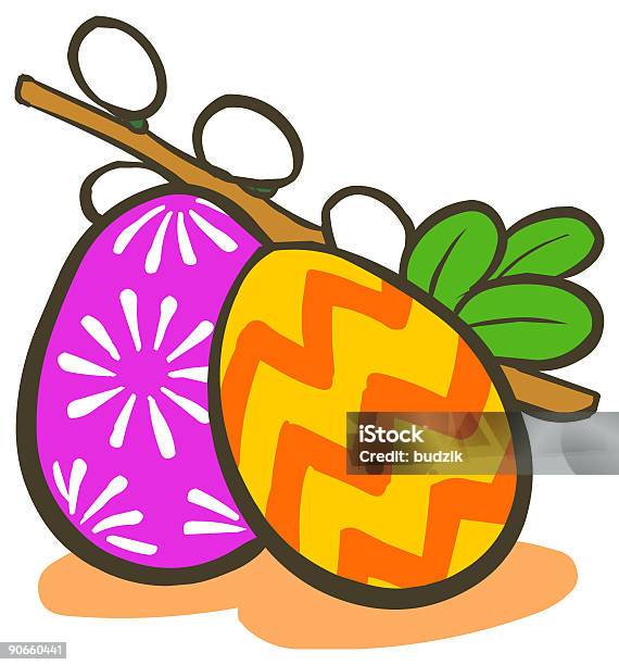 Ilustración de Huevos De Pascua Y Las Decoraciones y más Vectores Libres de Derechos de Abril - Abril, Color - Tipo de imagen, Colores