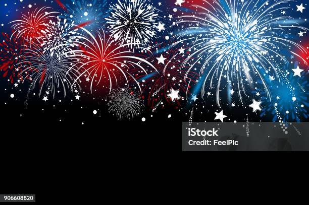 Fireworks Background Design Vector Illustration Stock Illustration - Download Image Now - Firework Display, Firework - Explosive Material, Backgrounds