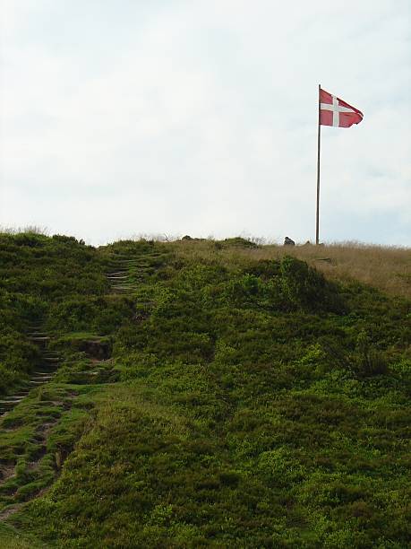 Danish flag in Rebild stock photo