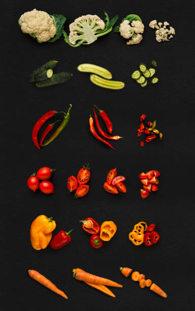 istock Collage of various vegetables on black background, isolated 906611546