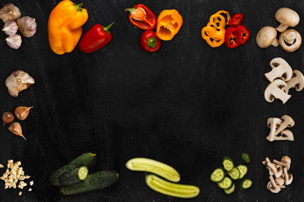 istock Collage of various vegetables on black background, isolated 906611626