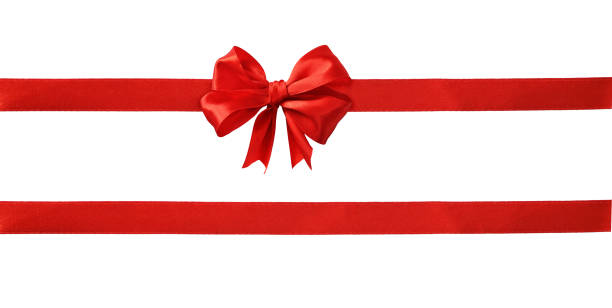 istock Red silk ribbons and a bow 906612134