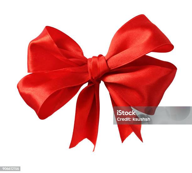 Big Red Silk Ribbon Stock Photo - Download Image Now - Arrangement