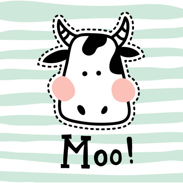 Stitched Moo Stock Illustration - Download Image Now - Cow, Head, Logo -  iStock