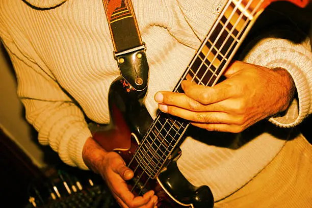 Guitarplayer at a session