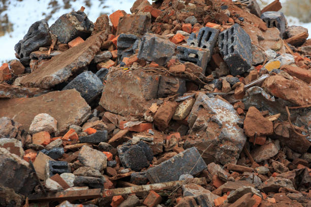 istock A pile of construction debris is broken brick and concrete. 906618482