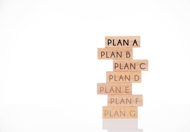 istock wooden blocks with PLAN concept isolated on white background. 906619018