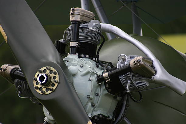 close up of aircraft engine stock photo
