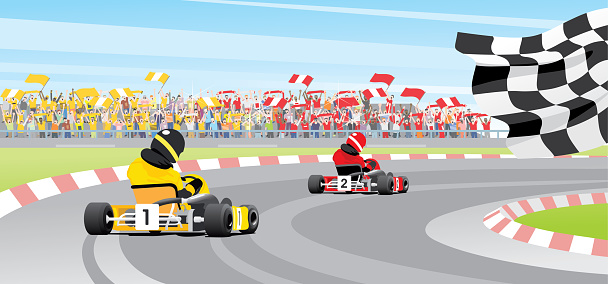 kart racing event. vector illustration.