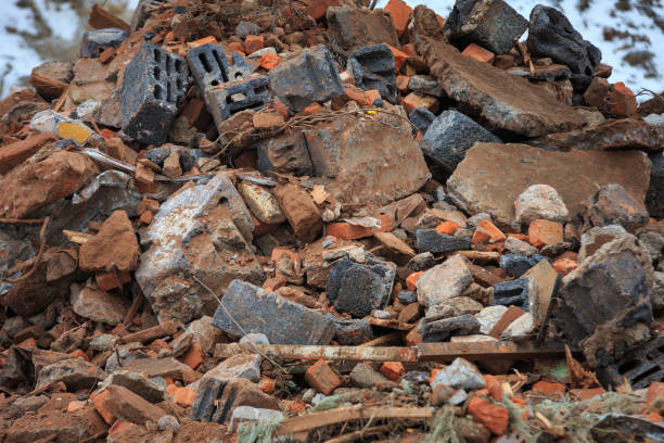 istock A pile of construction debris is broken brick and concrete. 906622022