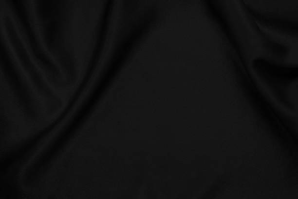 istock Black fabric texture for background and design, beautiful pattern of silk or linen. 906622206