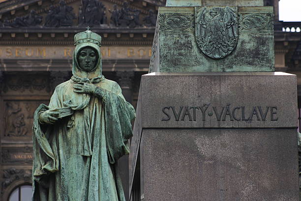 vaclav's statue stock photo