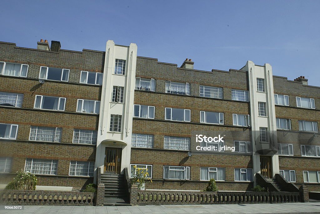 Appartamenti in stile Art déco di Londra - Foto stock royalty-free di Appartamento