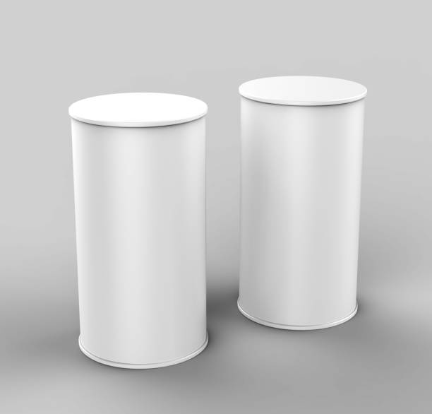 istock White blank mini pop up exhibition counter. 3d render illustration. 906632174