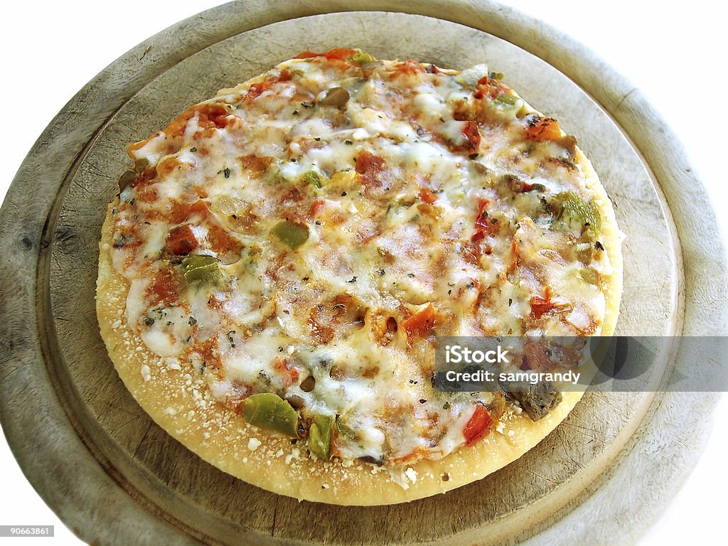 6 "pizza vegetariano 1 (percorso incluso - Foto stock royalty-free di Pizza vegetariana