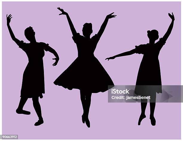 Three Dancers Stock Illustration - Download Image Now - Adult, Artist, Balance