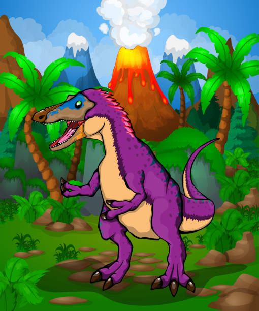 istock Cute cartoon Pinocchio Rex. Vector illustration of a cartoon dinosaur. 906640828