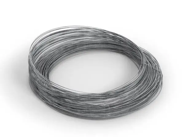 Photo of Rolls of metal wire isolated on white. 3d illustration