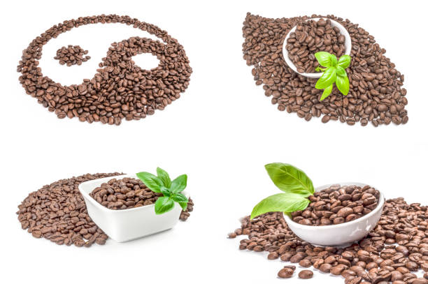 istock Group of coffee grains isolated on a white cutout 906641874