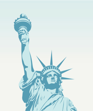 A completely vector illustration of the statue of liberty.  It will work with any size canvas you need!