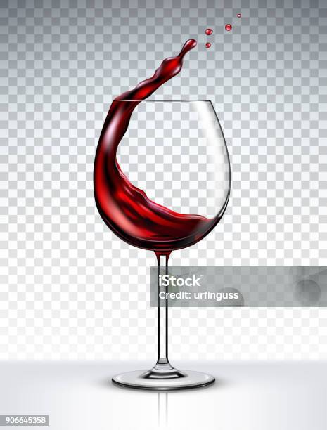 Verre Avec Un Soupçon De Vin Rouge Isolé Sur Fond Transparent Vecteurs libres de droits et plus d'images vectorielles de Vin rouge