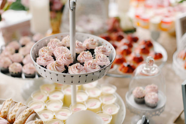 istock Closeup shot of a wedding candy bar decoration elements 906645424