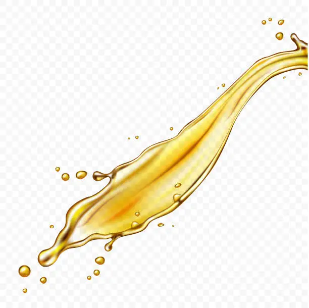 Vector illustration of Oil splash isolated on transparent background. Vector illustration