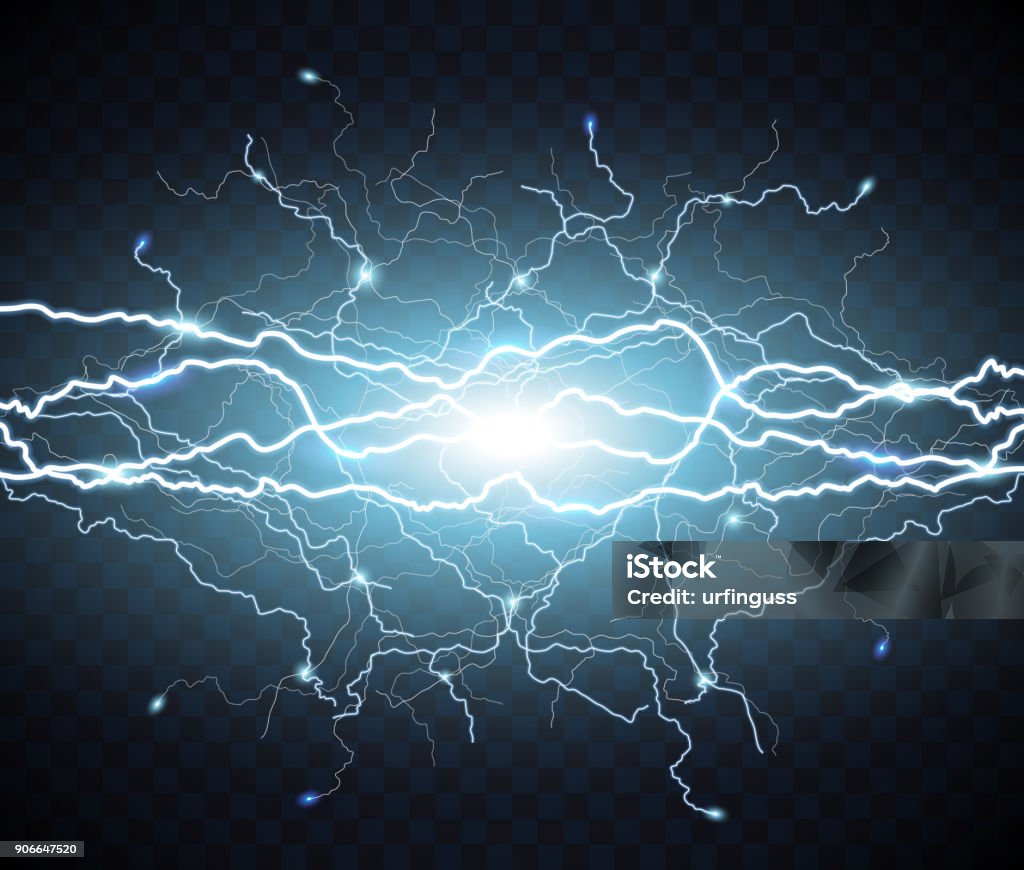 Flash eléctrico de rayo. thunder Light - arte vectorial de Relámpagos libre de derechos